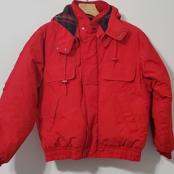 Hardy Amies Other - Vintage Hardy Amies London Down Puffer Red Bomber Winter Jacket Mens Large